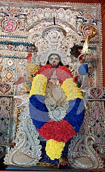 Maa Mahamaya another from of Maa Kali,she performs the task of annihilation, and rebirth, she  is suprime  devine power.