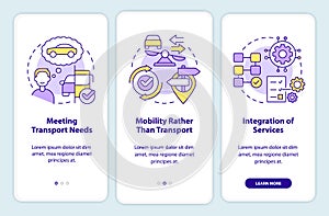 MaaS concept components onboarding mobile app screen
