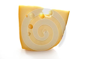 Maasdam swiss cheese slice