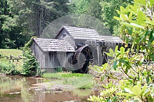 Mabry Mill, a grist mill and pond located along the Blue Ridge Parkway in Virginia