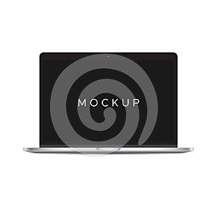 Mac book mockup isolated on white background photo