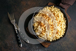 Mac and cheese baked pasta photo