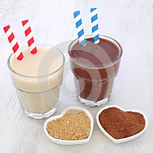 Maca Root Herb and Chocolate Whey Protein Drinks