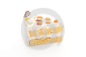 macadamia cake on white background