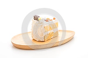 macadamia cake on white background