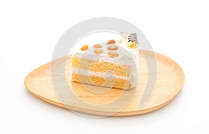 macadamia cake on white background