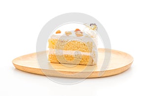 macadamia cake on white background