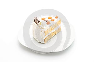 macadamia cake on white background