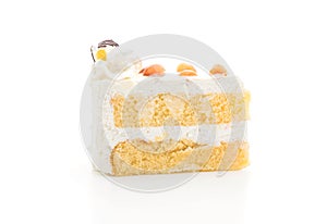 macadamia cake on white background