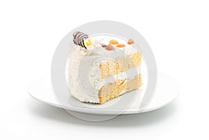 macadamia cake on white background