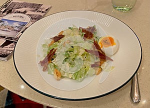 Macao China Galaxy Resort Hotel Cafe de Paris Monte Carlo Macau French Restaurant Caesar Salad Bacon Egg Stylish Fine Dining