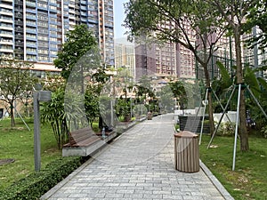 Macao China Macau Taipa Central Park Rock Climbing Wall Recreation Outdoor Activity Garden Tree Grass Green Landscape Design