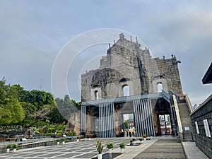 Portuguese Cathedral Macao Ruins of St. Paul Facade Cultural World Heritage Conservation Historic Centre Macau Rear Perspective