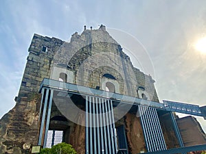 Monte Fort Macao Ruins of St. Paul's Facade Cultural World Heritage Curator Historic Centre of Macau Church Rear Perspective