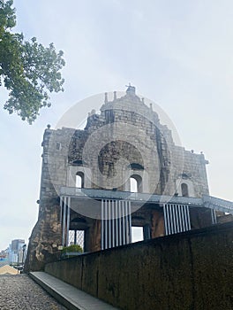 Macao Ruins of St. Paul Facade Cultural World Heritage Site Conservation Historic Centre of Macau Rear Perspective