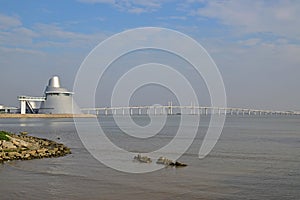 Macao Science Center with Amizade Bridge photo