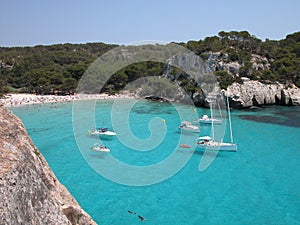 Macarella Beach in Menorca (Spain)