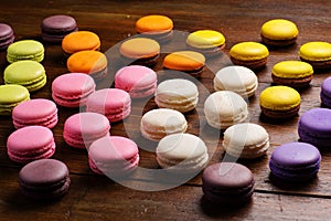 A macaron - sweet meringue-based confection