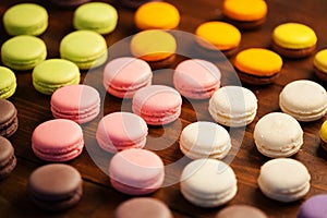 A macaron - sweet meringue-based confection