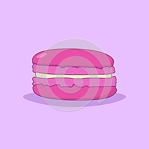 Macaron Vector Icon Illustration. Biscuit Vector. Flat Cartoon Style Suitable for Web Landing Page, Banner, Flyer, Sticker,