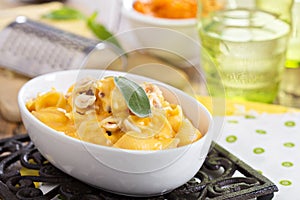 Macaroni and cheese with butternut squash photo