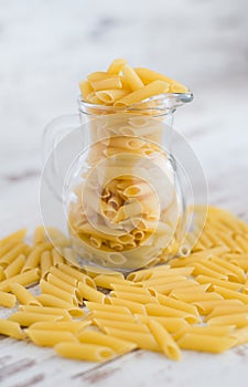 Macaroni in a glass jar