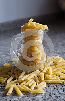 Macaroni in a glass jar