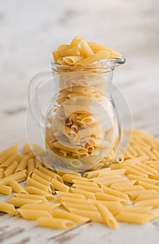 Macaroni in a glass jar