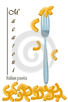 Macaroni. Italian pasta. Package design. Vector illustration