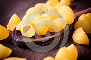 Macaroni on ladle