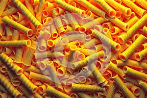 Macaroni pasta background. Top view. Close-up. generative ai