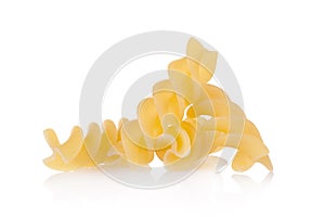 Macaroni pasta close up isolated on white