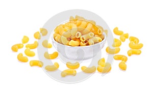 Macaroni pasta isolated on white background
