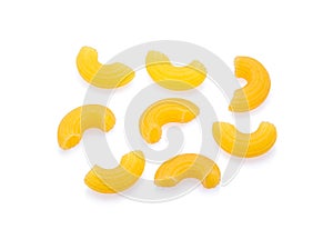 Macaroni pasta isolated on white background