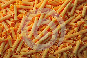 Macaroni pasta texture background. Close up of italian pasta. generative ai