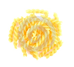 Macaroni on white background