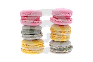 Macarons isolated on white