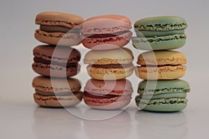 Macarons in pastel colors