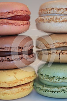 Macarons in pastel colors