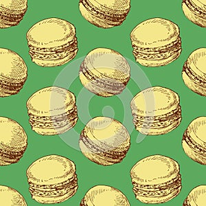 Macarons seamless pattern photo