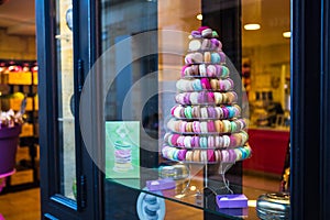 Macarons in the shopping window