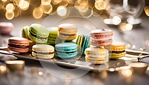 macarons - is a sweet meringue-based confection made with egg white, icing sugar, granulated sugar, almond mea