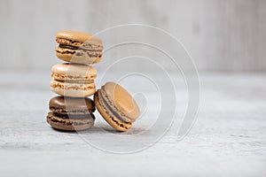 Macaroon biscuits with copy space