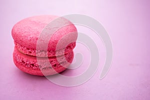 Macaroon on pink background