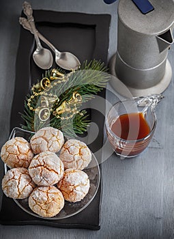 Macaroon snowy peaks and coofee