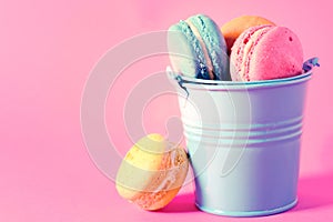 Macaroons in basket