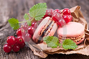 Macaroons with redcurrant photo