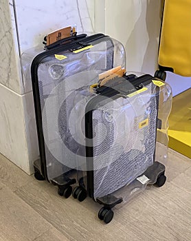 Macau City of Dreams Hotel COD Pop Up Retail Fashion Accessories Transparent Luggage Suitcase Marketing Souvenir Point of Purchase