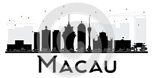 Macao la ciudad en blanco y negro silueta 