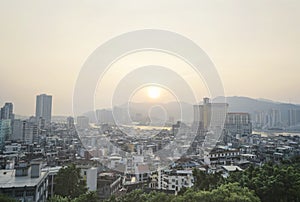 Macau city view from Above before sunset